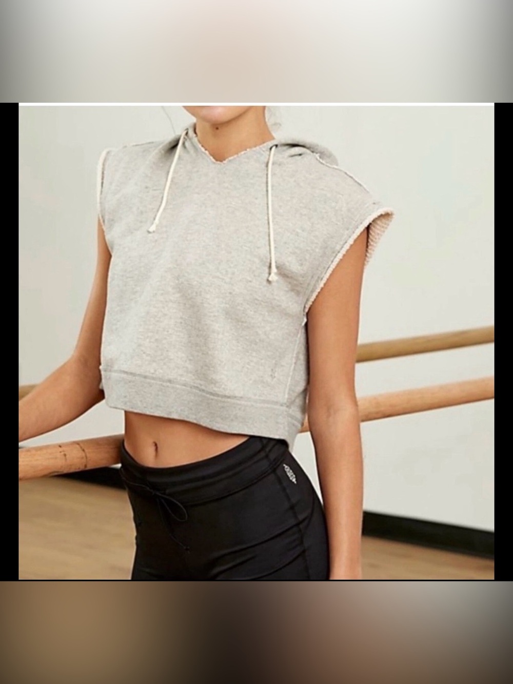FP movement swoop crop sleeveless hoodie